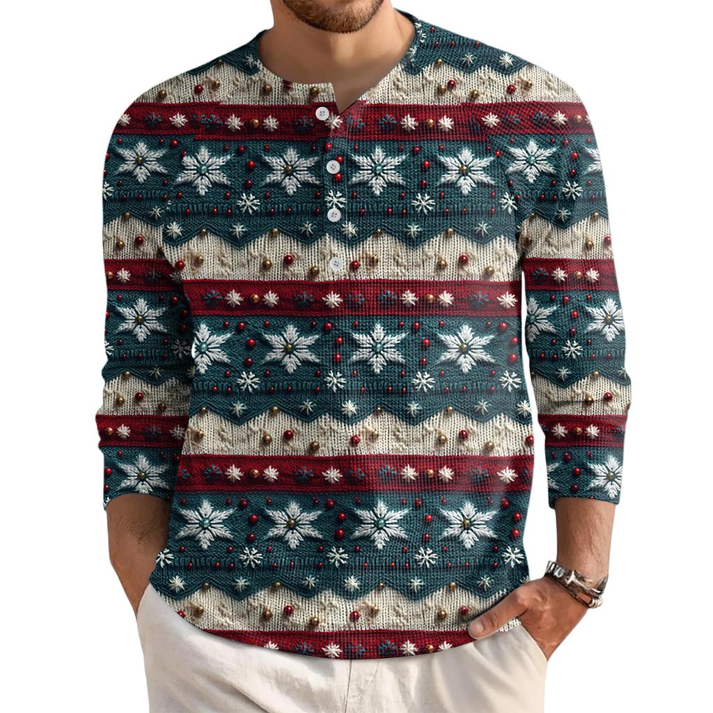 Men's Loose Casual Button Down Collar Long Sleeve Top