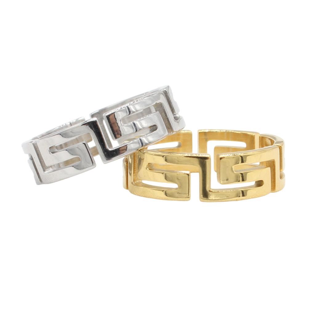 2026 Jewelry, European and American Personalized Fashion Glossy Great Wall Pattern Men's Jewelry Accessories Ring