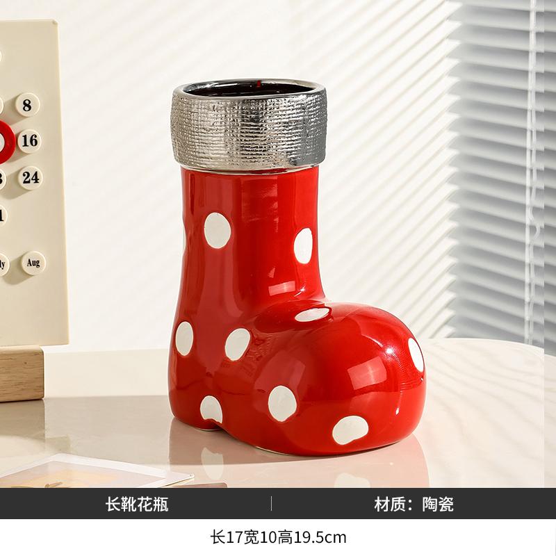 

Ваза в форме сапог, украшения, современный свет, роскошь, украшение для дома, искусство, комната для девочки, креативная керамическая ваза, цветочная композиция, подарок
