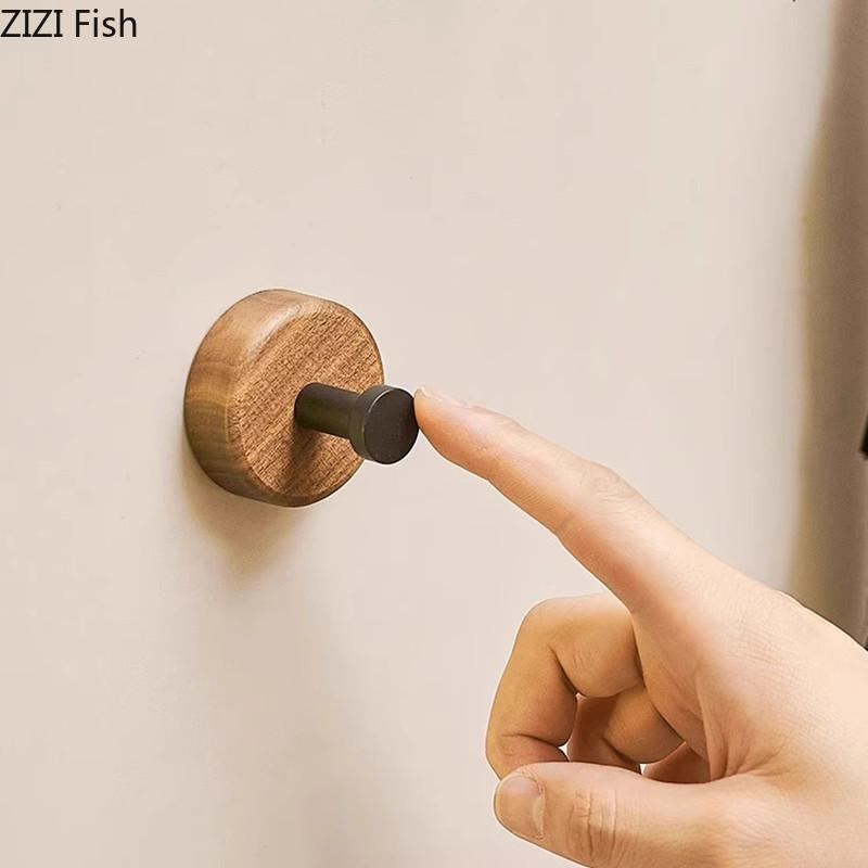 Walnuss Türhaken Kreativer Lochfreier Wandhaken Moderne Heim Wanddekorationszubehör Kleidung Handtücher Universalhaken Geschenk
