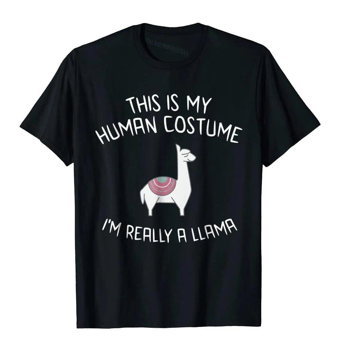 

Костюм человека на Хэллоуин, рубашка, топ «Я действительно лама», футболки, облегающие модные хлопковые топы, рубашки, персонализированные для унисекс