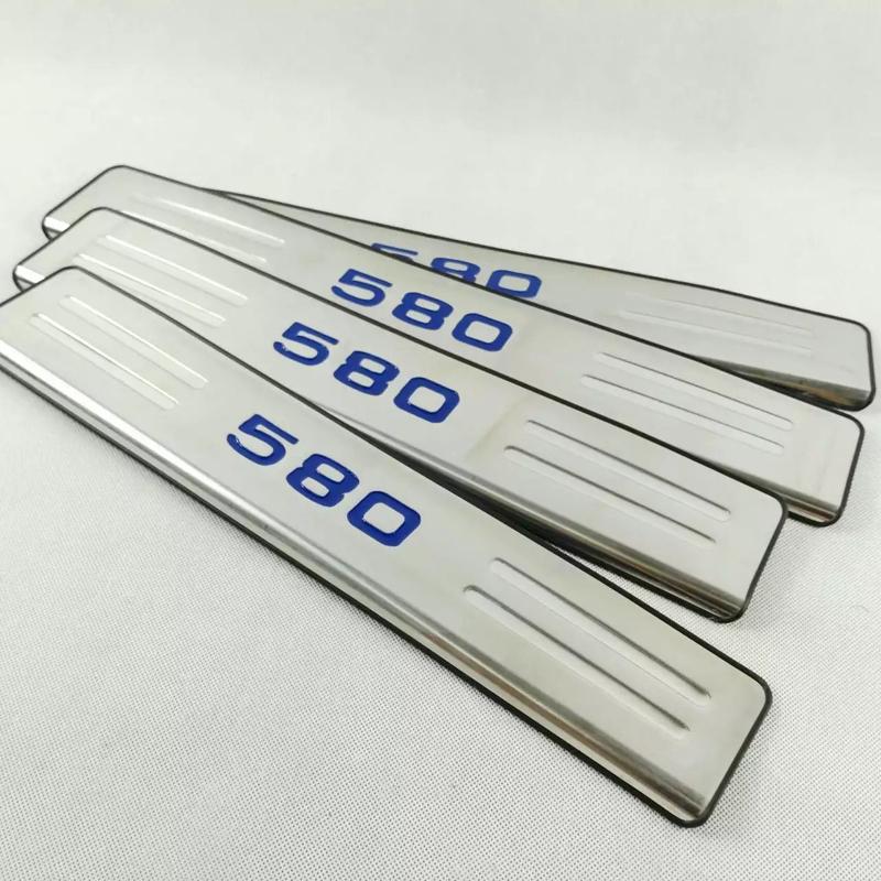 For DFSK Dongfeng Glory 580 2018- External Door Sill Plate Pedal Guard Cover Trims Stainless Steel Car Styling Accessories