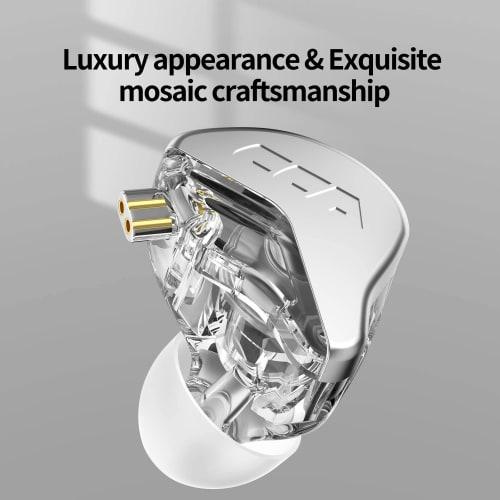 H HIFIHEAR CCA CRA Wired In-Ear Monitor Headphones with Ultra-Thin Diaphragm Dynamic Driver, High Sound Isolation, High-End HIFI Sound Quality, Compac