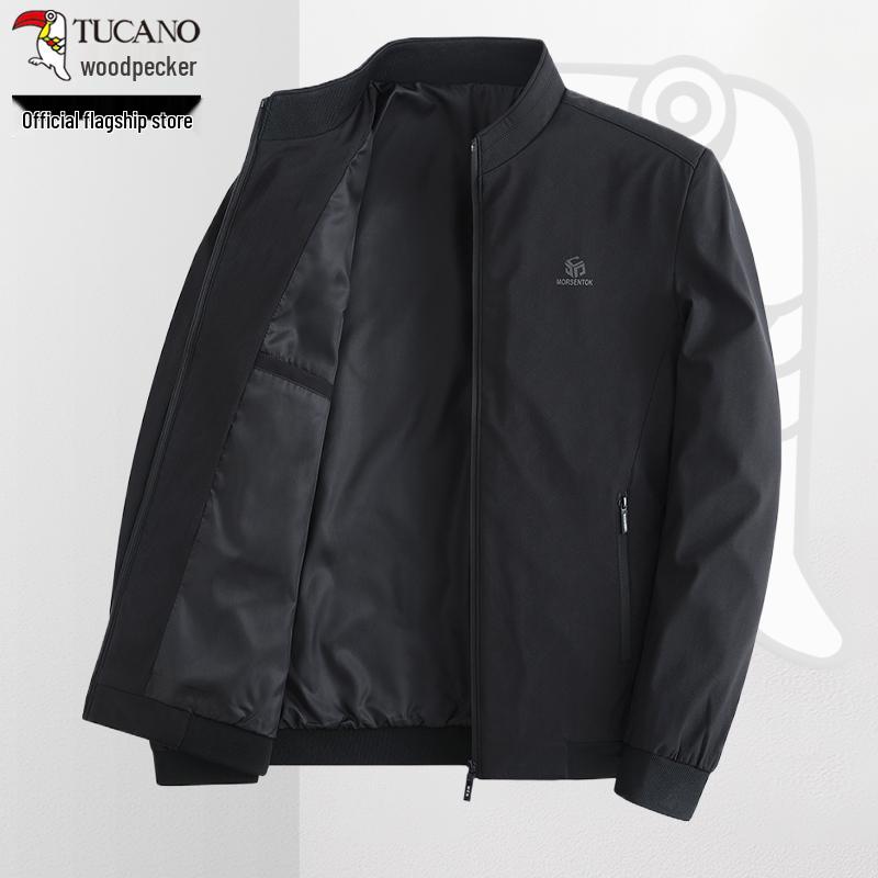 

Woodpecker 2025 Men s Spring Jacket, Wrinkle-Resistant, Mid-Age Dad s Wear, Sizes 40-50 170 (Fits 90-100 Jin) чорний
