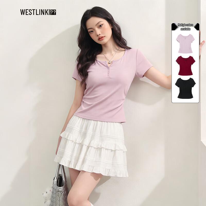 

Westlink Women s V-Neck Slim Fit Short Sleeve T-Shirt S