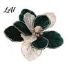 Christmas Magnolia Embellishments Glitter Flower Velvet Artificial Flower Pick for Xmas Tree Floral Arrangements and Vase Faux Stem Ornament Holiday