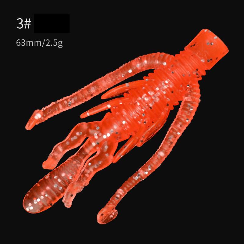10Pcs Alien Soft Lure 63mm 2.5g Floating Silicone Shrimp Soft Bait Texas Ned Rig Jig Wobblers Floating Crayfish For Bass Fishing