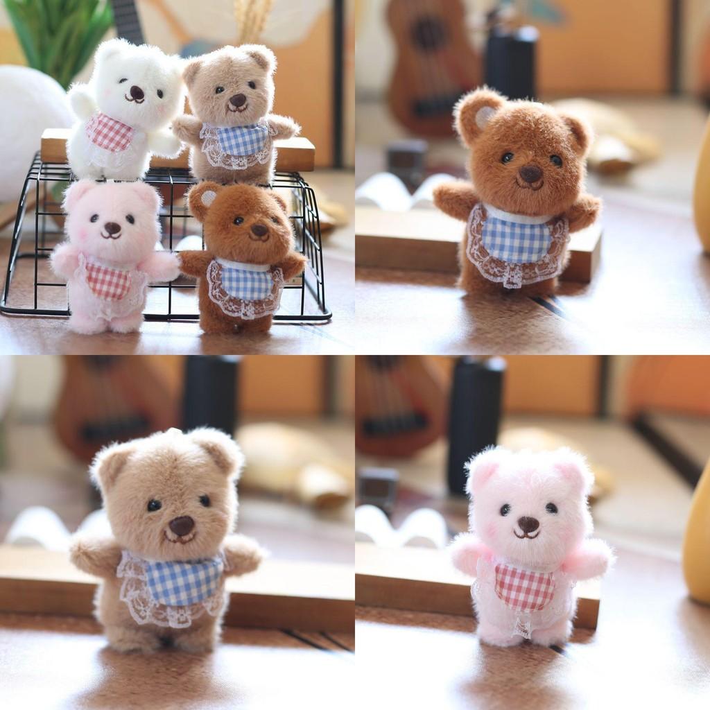 Bearshaped Plush Keychain Charm Short Pile Material Bag Decoration Collecting