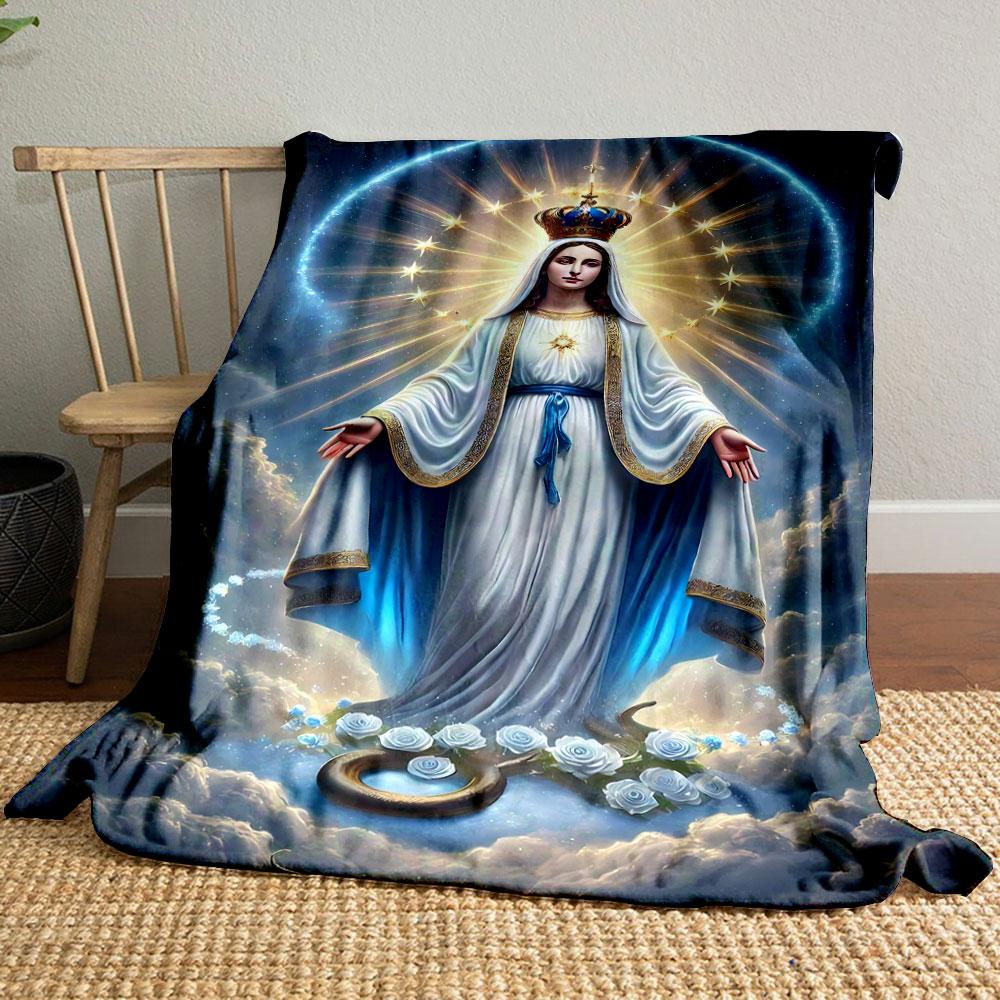 

Our Lady of Grace Religious Throw Blanket Printed Blanket for Living Room Bed Couch lunch break Soft Cozy Blanket for Friend s festival Gift 80cm x 120cm