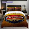 "Arsenal Emblem Golden Texture" Three-piece set (1 * duvet cover + 2 * pillowcase, without core) 2DFlat Duvet cover and pillowcase Bedding set