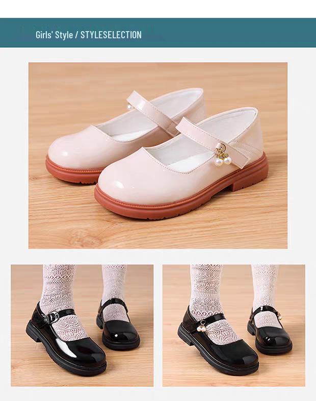 Boys' Black Leather Soft Sole Performance Shoes for School and Chorus