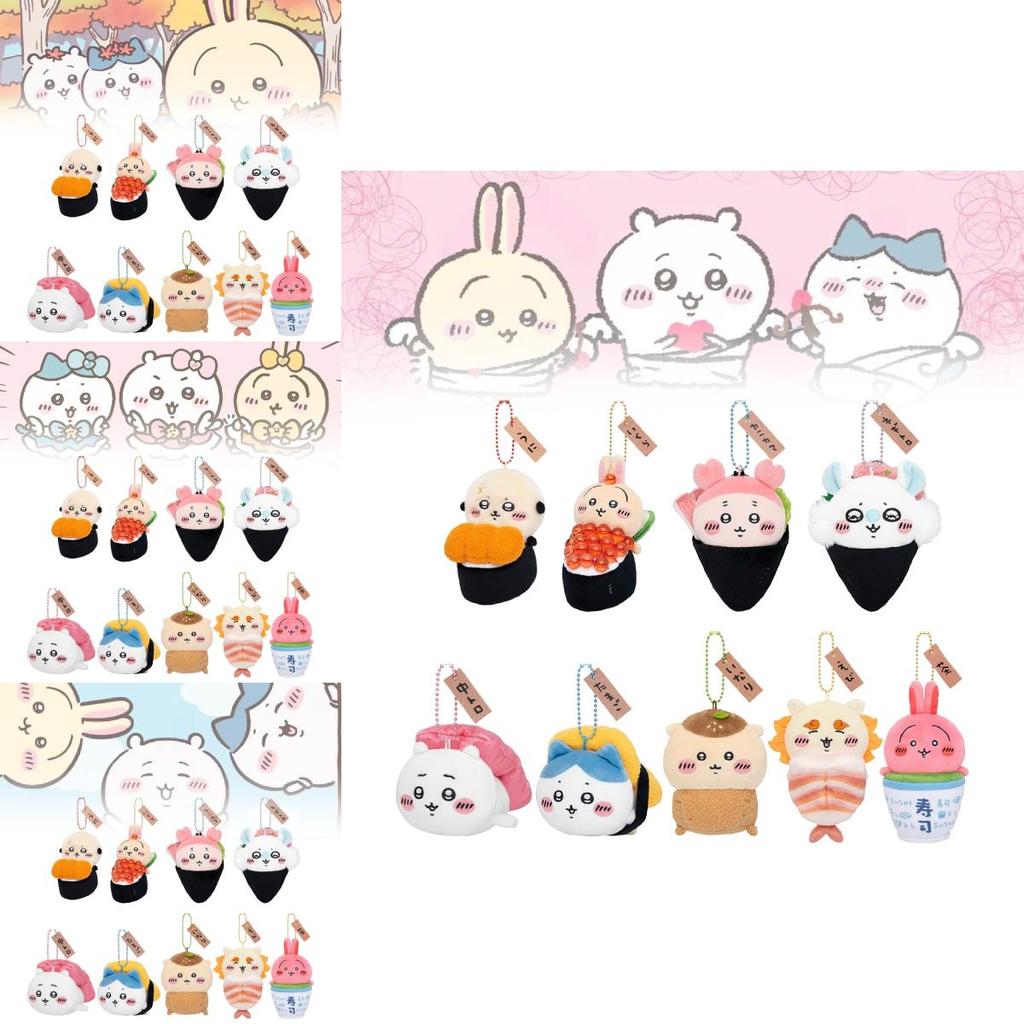 Soft Plush Bear Sushi Keychain Set Lovable Japanese Anime Characters For Gifts