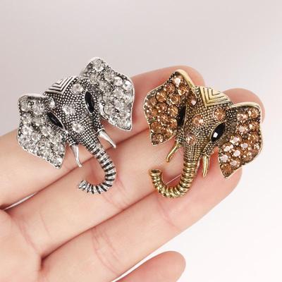 Retro Personalized Animal Alloy Elephant Brooches For Women Clothing Coat Jewelry Accessries Gifts