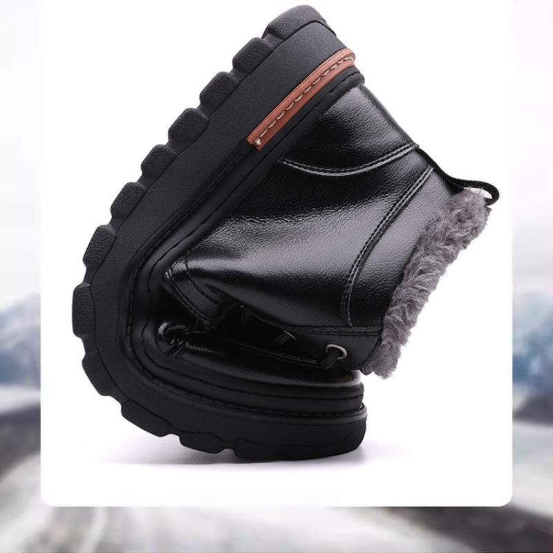 Men's 2025 Winter Thermal Lined Snow Boots Waterproof Outdoor Business Casual Shoes Comfortable Platform Sole Warm Ankle Boots