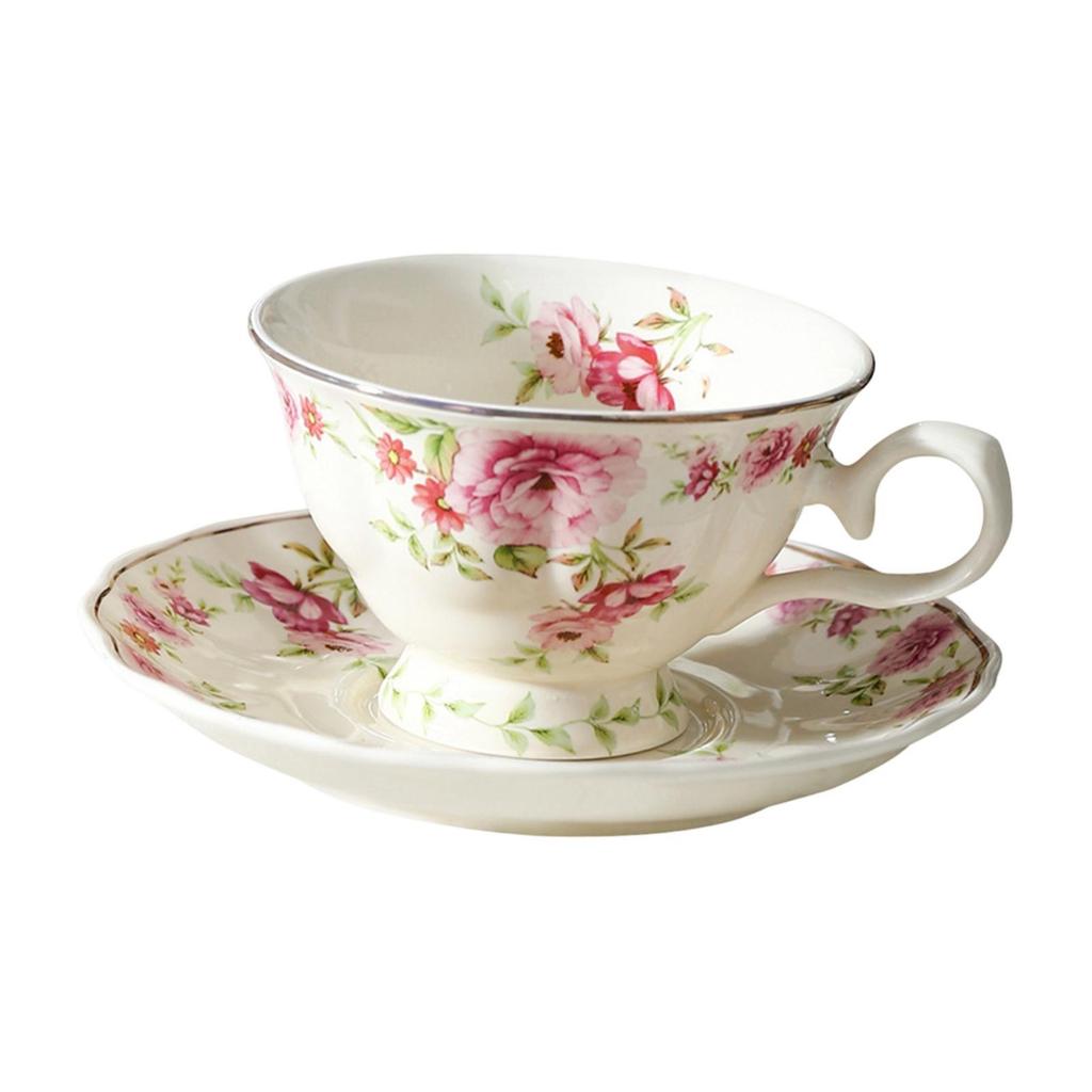 Ceramic Coffee Cup And Saucer Set Mug 180ml Portable Holiday Gift