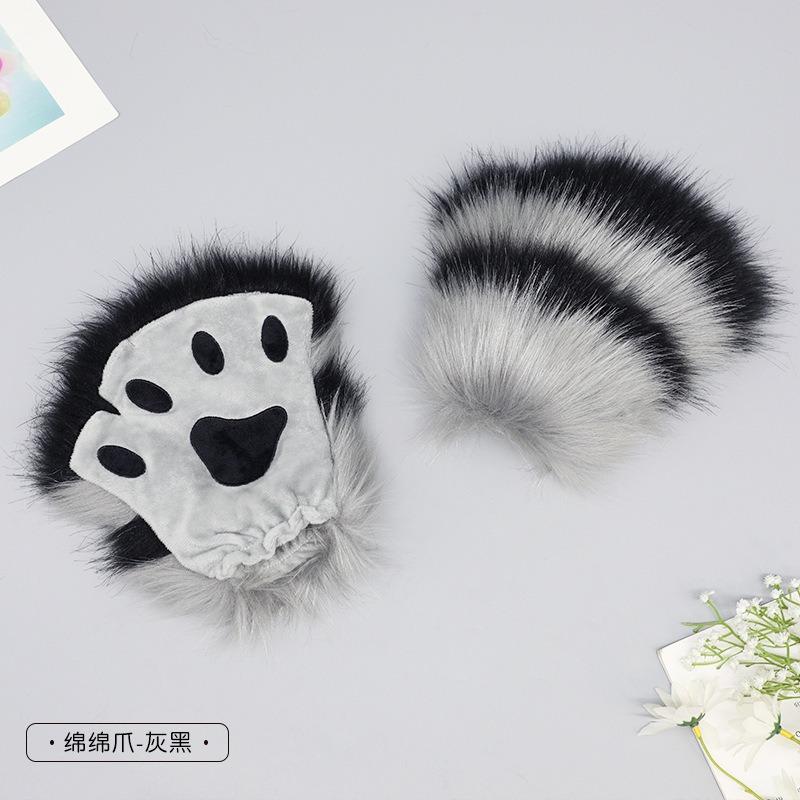 Source Handmade Plush Olita Animal Ears Animal Claws Accessories Soft Cute Girl Cat Lady Cat Claws Half Finger Gloves