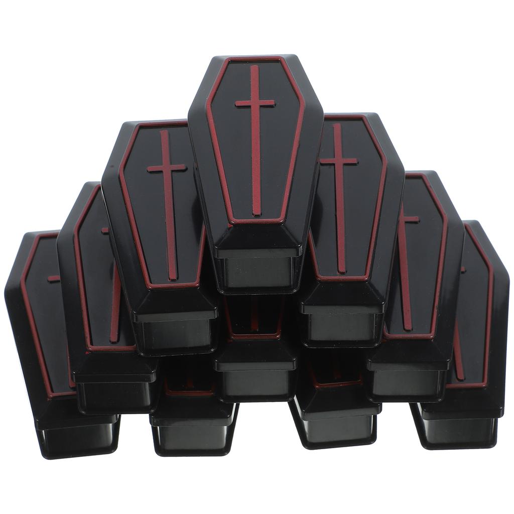 10 Pcs Mini Coffin Box Halloween Decorations Adornment Adornments Decorate Plastic Ornament Ornaments