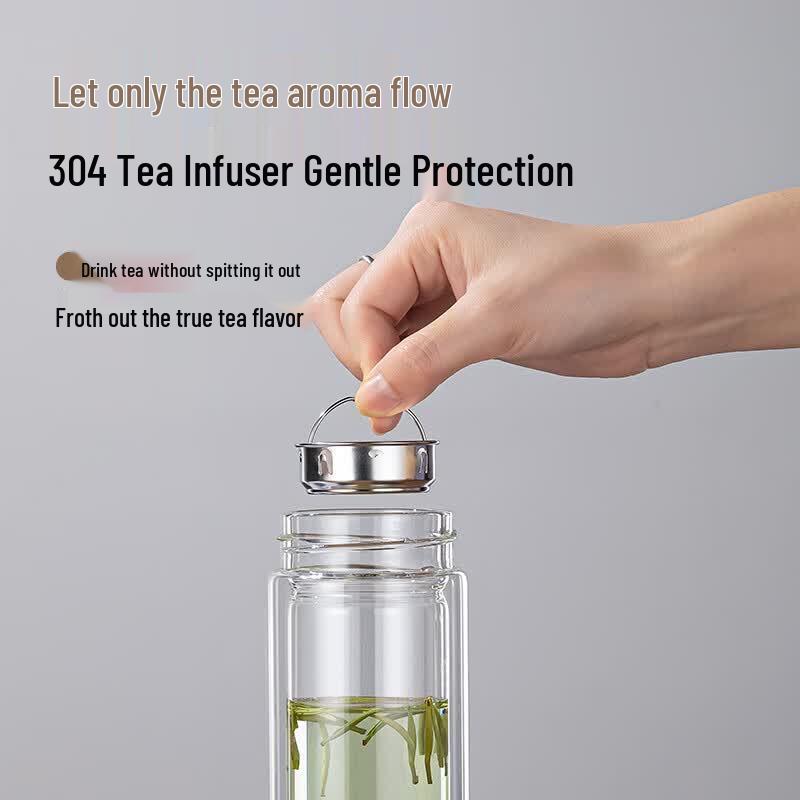 Fuguang Double Wall Glass Tea Infuser Bottle