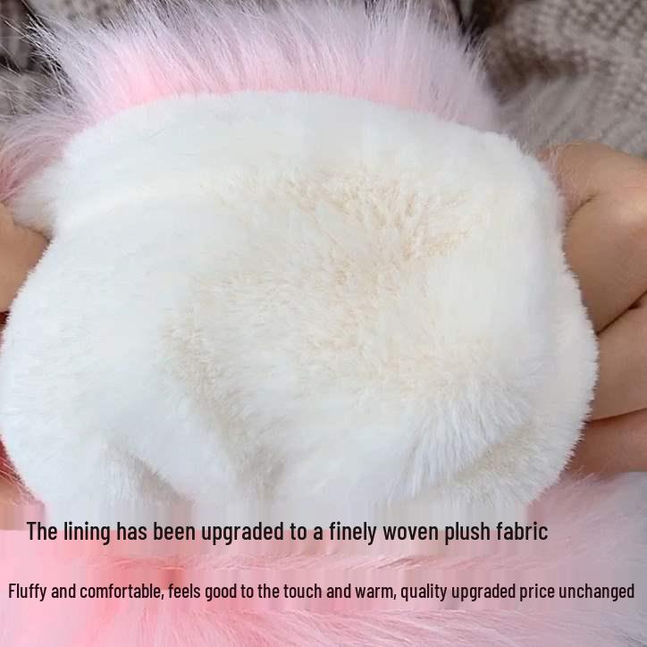 Cozy Faux Fur Muff Sleeve Hand Warmer - Winter Plush Tube Glove