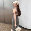 Women's Round Neck Sleeveless Maxi Dress Slim High Waist Solid Ribbed Bodycon Mermaid Tank Summer Dress