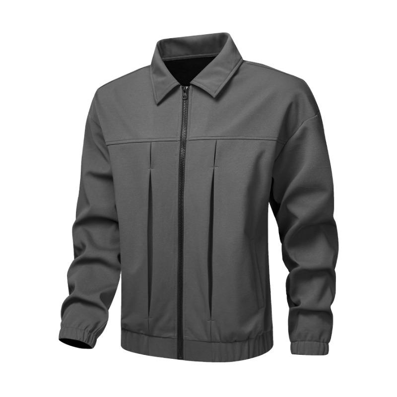 

Мужской однотонный повседневный спортивный кардиган на лацканах, модная толстовка с длинным рукавом, куртка, топ S серый