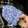 SEAMETAL 1PC Microfiber Car Wash Glove Double-Side Finger Pocket Car Wheel Wash Mitt for Car Cleaning