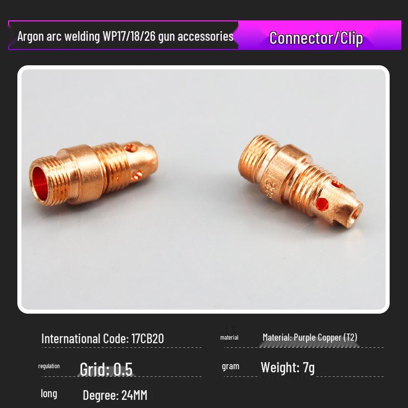 Argon Arc Welding Gun with WP17/18/26 Red Copper Tungsten Electrode Holder - High Conductivity & Heat Resistance Welding Collet Accessories