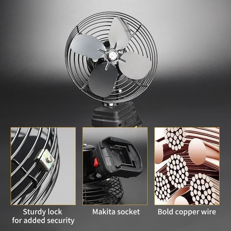 8 Inch 3000mah Home Outdoor Camping Desktop Electric Fan Portable Camping Fan Cordless Rechargeable Metal Fan