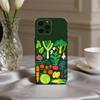 INS CUTE Organic Vegetable Phone Case For iPhone 17,16,15,14,13,12,11 Plus,Pro Max,XS,Soft Silicone Black Cover