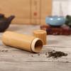 1Pc Round Portable   Natural Bamboo Tea Jar Storage Holder Container Box (2.5 x 12cm)