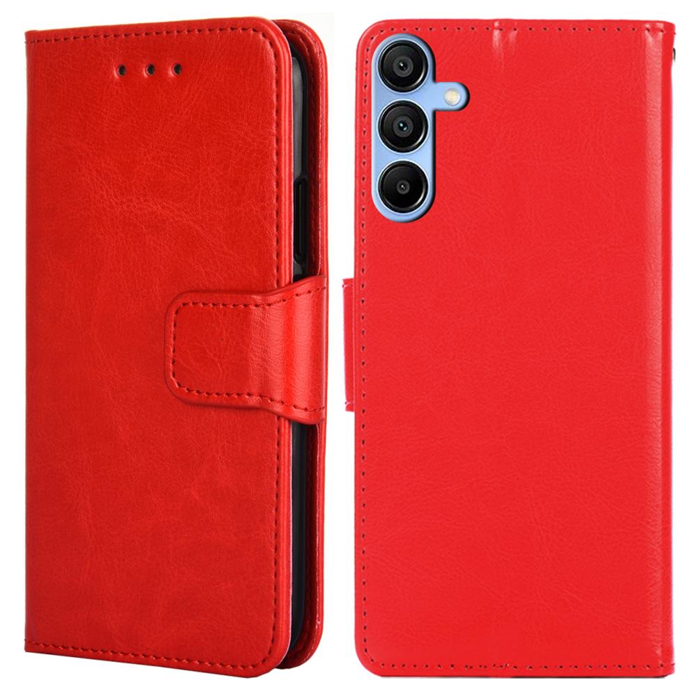

For Samsung Galaxy A15 4G/5G Leather Case Phone Cover with Wallet Stand Red