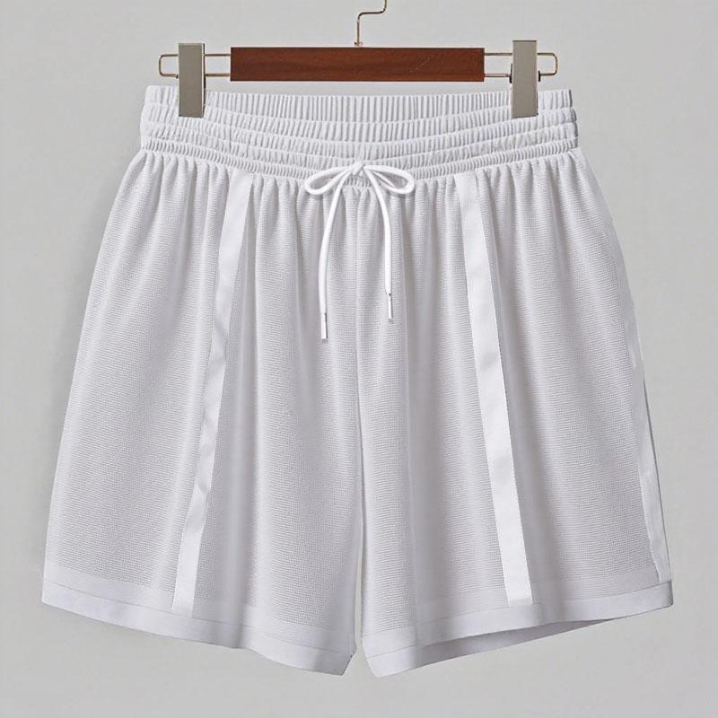 

INCERUN Мужские эластичные шорты-мини для пляжа, домашней носки, из сетки с прозрачными вставками S белый