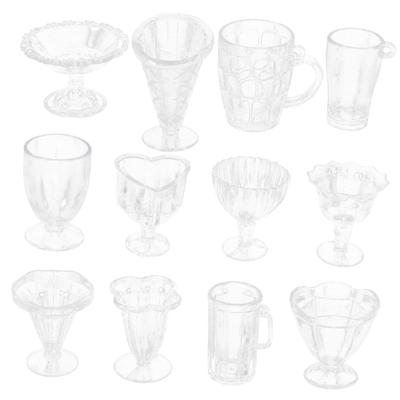 Ibasenice 12-teiliges Mini-Küchenutensilien-Set, Mini-Tassen, Puppenhaus-Tassen, Rollenspiel