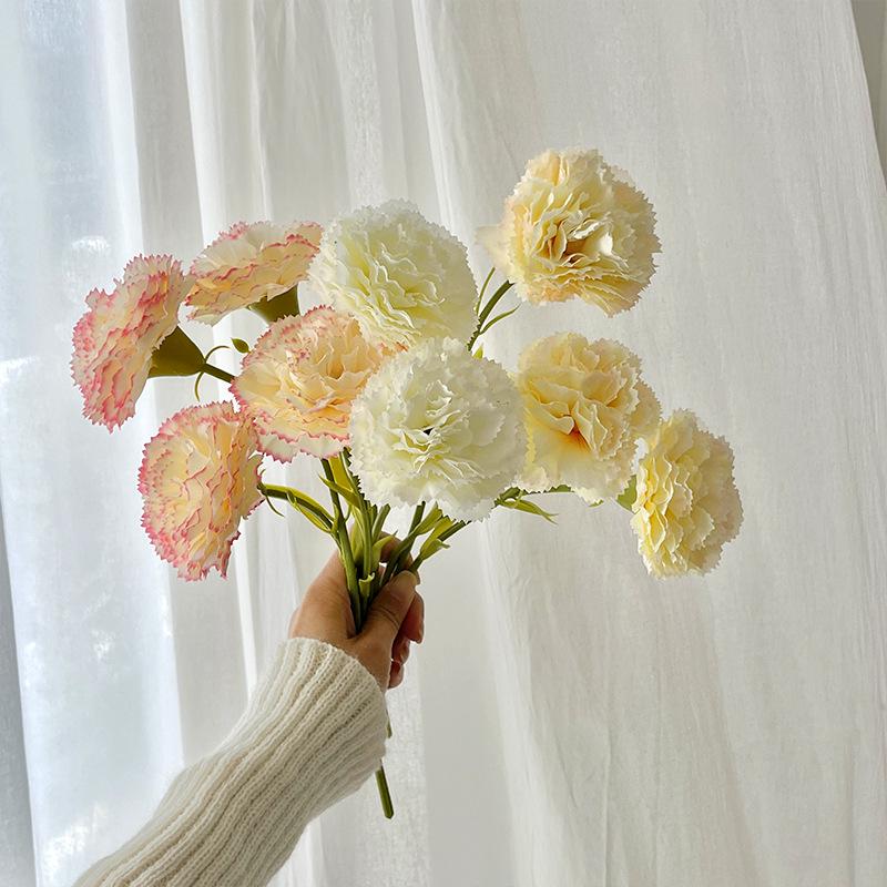 Carnation Fake Flower Arrangement - Perfect for Mother's Day, Teacher's Day, Home Décor, and Photo Prop