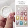 Helles Weißes Perlen-Nagelpulver Mondlicht Spiegel Aurora-Effekt Pigment UV-Gel-Lack Chromstaub Nageldekoration
