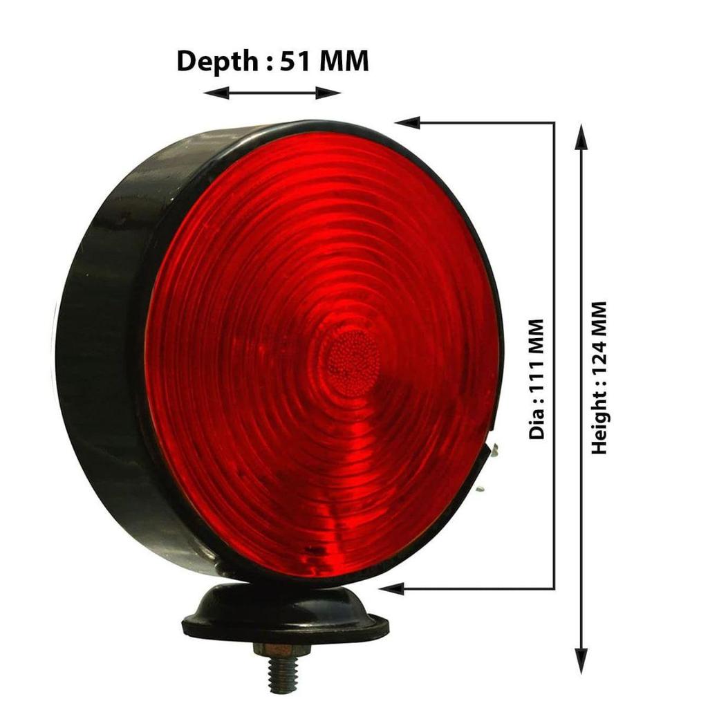 4" Double Face 12V Lights Set (Red) – Black Body | Suitable for Truck, Trailer & Universal Vehicles