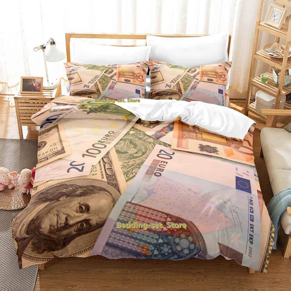 New Money Bedding Set Single Twin Full Queen King Size Bed Set Adult Kid Bedroom Duvetcover Sets Anime Parure De Lit Bed