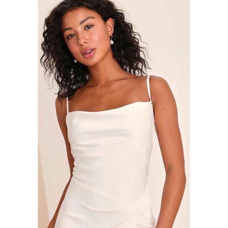 Export French Socialite Lu's New Suspender Swing Collar Fashion Elegance Beautiful Fold Split Light Wedding Dress Dress
