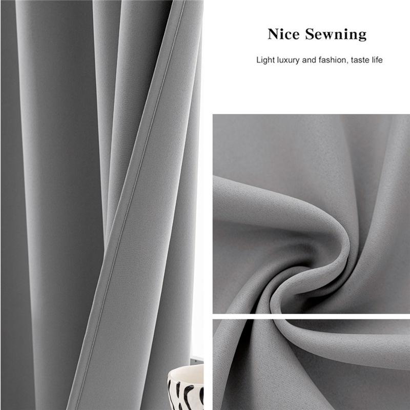 Minimalist Solid Color Blackout Curtains High Precision Thermal Insulated Window Drapes Home Decor