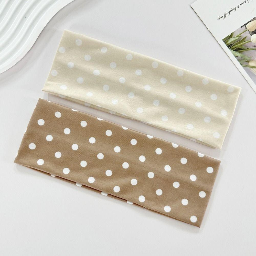 Elastic Polka Dot Headband Adjustable Wide Headband Retro Sport Headscarf Photo Props