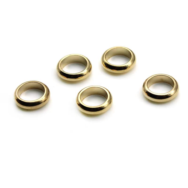 50Pcs 1/2/3/4/5/6/8mm Stainless Steel Gold Tone Ring Spacer Beads Big Hole Stopper Beads Charm for DIY Bracelet Jewelry Making