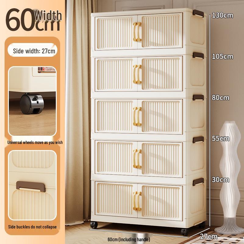 Folding Multi-Layer Plastic Storage & Wardrobe Cabinet for Kids and Households