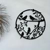 Metal Wall Art Tree and Bird Sculpture Black Iron Home Decor Gift