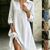 GMXIA Damenmode Herbst Winter Einfarbige Druck V-Ausschnitt Langarm Freizeitkleider