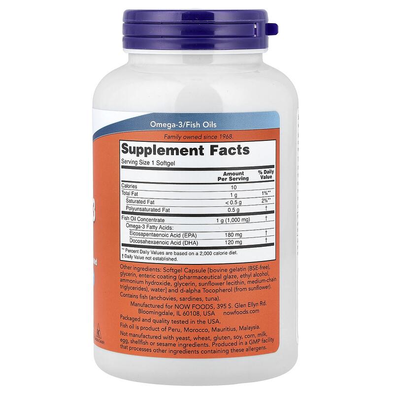 Omega-3 Fish Oil, 180 Softgels
