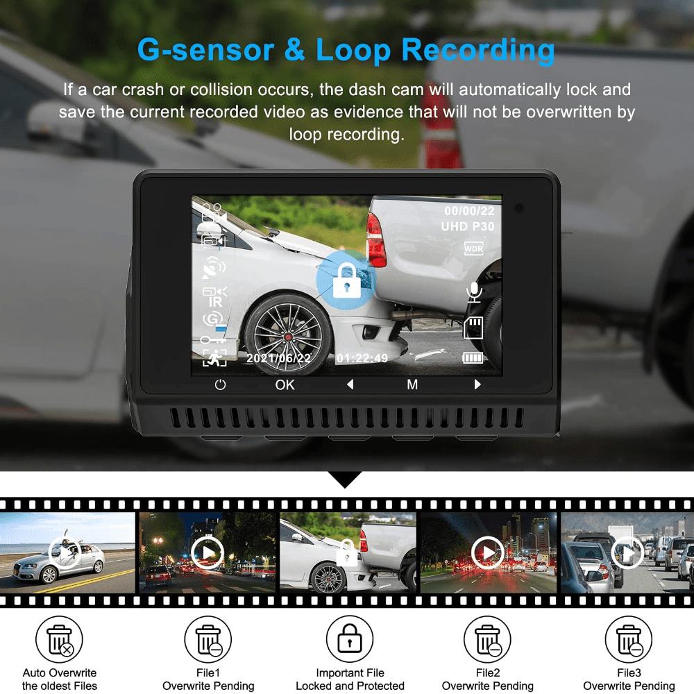 4K Dash Cam GPS WiFi UHD 3840*2160P Car DVR For Car Surveillance Cameras Night Vision Video Recorders Dashcam 24H Parking Monitor
