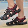 Men Leather Sandals Genuine Cow Leather Male Summer Shoes Lightweight Outdoor Beach Sandals Fashion Gladiator Men SandalsRoman