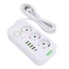 Europäische Steckdosenleiste 3 Steckdosen 4 USB 1 Typ-C-Anschluss Wandmontierbarer Stromverteiler mit 2m Kabel