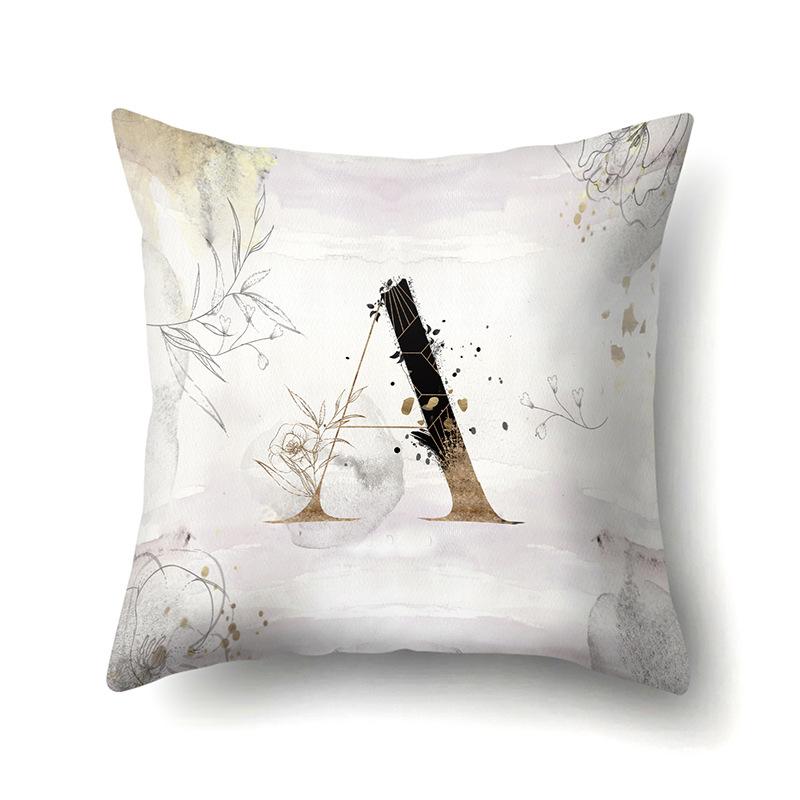 

Полиэстеровая наволочка Машина Тушь и Древний стиль Дом 26 английских букв Принт Наволочка для диванной подушки No pillow core