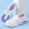Air Cushion Nurse Shoes Women's Spring Summer Hollow Soft Sole Breathable Leather Non-slip Work Medical Shoes Spot